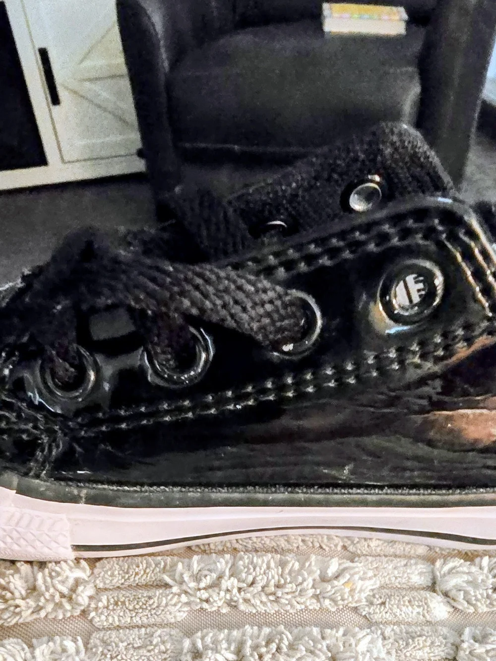 Converse All Star Kids Black Patent High-Top Sneakers
